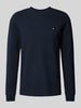 Christian Berg Men Gebreide pullover met logostitching Marineblauw