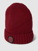 JOOP! Collection Beanie met labelpatch, model 'Francis' Roestrood