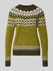 FREE/QUENT Gebreide pullover in Noorse look, model 'Novala' Kaki