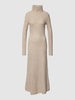 Mango Strick-Kleid mit Rollkragen Modell 'FOLDOC' Sand