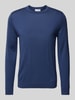 SELECTED HOMME Strickpullover mit gerippten Abschlüssen Modell 'TRAY' Blau