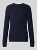 Christian Berg Men Slim Fit Strickpullover aus reinem Kaschmir mit Zopfmuster Marine