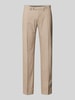 Christian Berg Men Pantalon met persplooien en achterzakken Zand