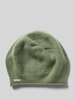 Seeberger Beanie met labeldetail Olijfgroen