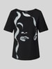 s.Oliver BLACK LABEL Relaxed Fit T-Shirt aus Baumwoll-Mix mit Glitzer-Details Black