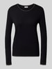 Liu Jo White Regular Fit Longsleeve aus Viskose-Mix mit Rundhalsausschnitt Black