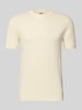 Drykorn T-shirt met geribde ronde hals Offwhite