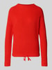 Jake*s Casual Gebreide pullover met opstaande kraag en tunnelkoord Kersenrood