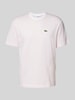 Lacoste T-shirt met labelstitching Lichtroze