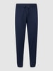 Christian Berg Men Sweatbroek met labeldetails Marineblauw