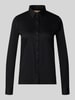 MOS MOSH overhemdblouse met sportmanchetten model 'Tina' Zwart