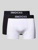 Snocks Slim Fit Boxershorts mit Logo-Detail im 2er-Pack Weiss
