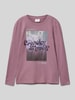 s.Oliver RED LABEL Regular Fit Langarmshirt aus reiner Baumwolle mit Foto-Print Mauve