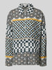Marc O'Polo Regular fit linnen blouse met all-over motief Marineblauw