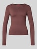 HUGO Slim fit shirt met lange mouwen van elastische jersey, model 'DASIIA' Chocoladebruin