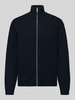 Selected Strickjacke mit Zweiwege Reißverschluss Dunkelblau