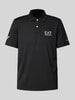 EA7 Emporio Armani Slim Fit Poloshirt mit Label-Print Black