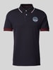 Christian Berg Men Slim Fit Poloshirt Print-Detail Marine