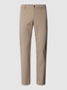 Alberto Slim fit broek met steekzak Beige