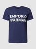 Emporio Armani T-shirt met labelprint Donkerblauw