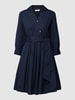 0039 Italy Overhemdjurk met tailleriem, model 'Jule' Marineblauw