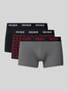 HUGO Slim Fit Trunks aus Baumwoll-Mix im 3er-Pack Black