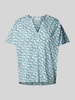 Marc O'Polo T-Shirt mit Tunikakragen Aqua