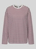PIECES Regular Fit Langarmshirt aus Baumwoll-Mix Modell 'ADIE' Weiss