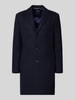 MCNEAL Lange jas van wolmix met reverskraag Donkerblauw