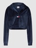 Tommy Jeans Kort sweatshirt van fluweel Donkerblauw