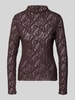 s.Oliver BLACK LABEL Regular fit shirt met lange mouwen met all-over motief Donkerbruin