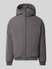 REVIEW Regular Fit Jacke mit Kapuze und Reißverschlusstaschen Dunkelgrau