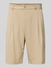 REVIEW Tailored Fit Shorts mit Bundfalten Beige