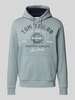 Tom Tailor Regular fit hoodie van katoenmix met logoprint Lichtgroen