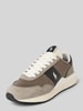 Polo Ralph Lauren Sneaker aus Leder-Mix mit Logo-Stitching Modell 'Train' Mittelgrau