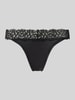 Calvin Klein Underwear String met kantgarnering Zwart