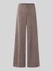 ICHI wide fit broek met viscose, model 'Kate' Donkerbruin