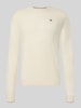 Napapijri sweter z dzianiny Slim Fit z czystej wełny model 'DAMAVAND' Złamany biały