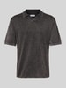 Jack & Jones Poloshirt mit V-Ausschnitt Modell 'ELEO' Anthrazit