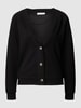 Christian Berg Woman Sweatjack met knoopsluiting Zwart