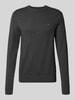 Tommy Hilfiger Regular Fit Strickpullover aus Baumwoll-Kaschmir-Mix Anthrazit Melange