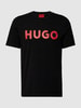 HUGO T-shirt met labelopschrift, model 'DULIVIO' Zwart