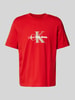 Calvin Klein Jeans T-Shirt mit Label-Print und Rundhalsausschnitt Rot