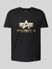 Alpha Industries T-Shirt mit Label-Print Metallic Black Melange