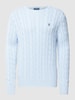 Polo Ralph Lauren Sweter z dzianiny z wzorem warkocza Jasnoniebieski