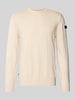 PME Legend Strickpullover mit gerippten Abschlüssen Offwhite