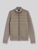 BOSS Regular Fit Strickjacke aus Baumwoll-Schurwoll-Mix Modell 'H-Facente' Taupe