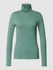 QS by s.Oliver Shirt met lange mouwen en col, model 'Rolli' Rietgroen