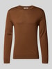 SELECTED HOMME Regular fit pullover van zuivere merinowol, model 'TRAY' Cognac