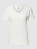 Soyaconcept T-Shirt mit V-Ausschnitt Modell 'Babette' Offwhite